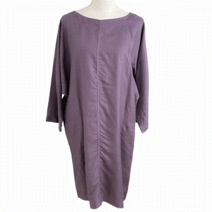 ARITZIA WILFRED DELPHINE PURPLE 3/4 SLEEVE OVERSIZED TUNIC SHIFT DRESS - S
